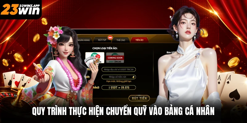 Quy trình thực hiện chuyển quỹ vào bảng cá nhân